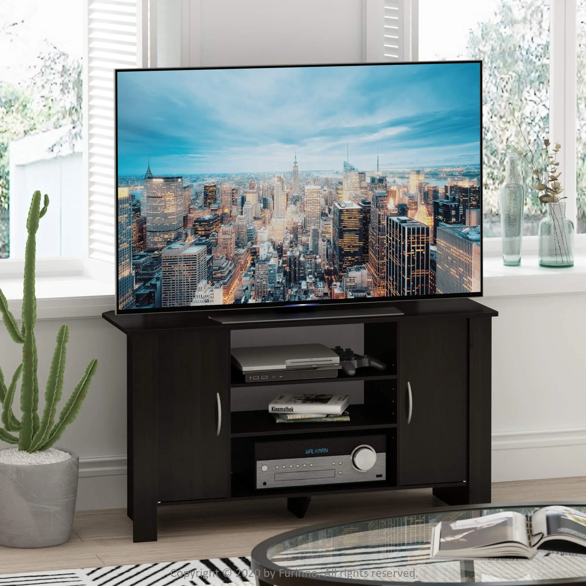 HOMLUX Econ TV Stand Entertainment Center – Espresso, Elegant & Practical for Any Room