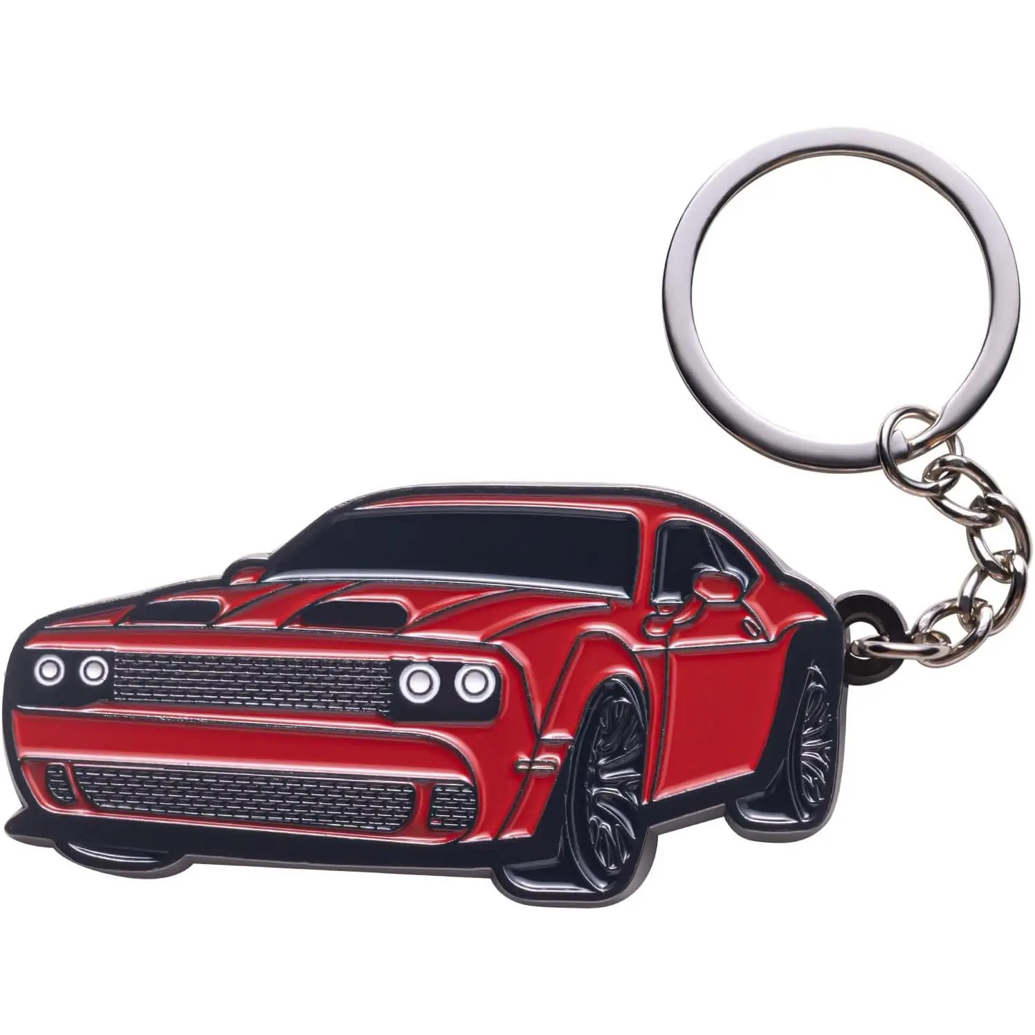 Fits Dodge Challenger Style Muscle Car Keychain – Metal Key Chain for Car Guys, Boyfriend, Husband, and Muscle Car Fans