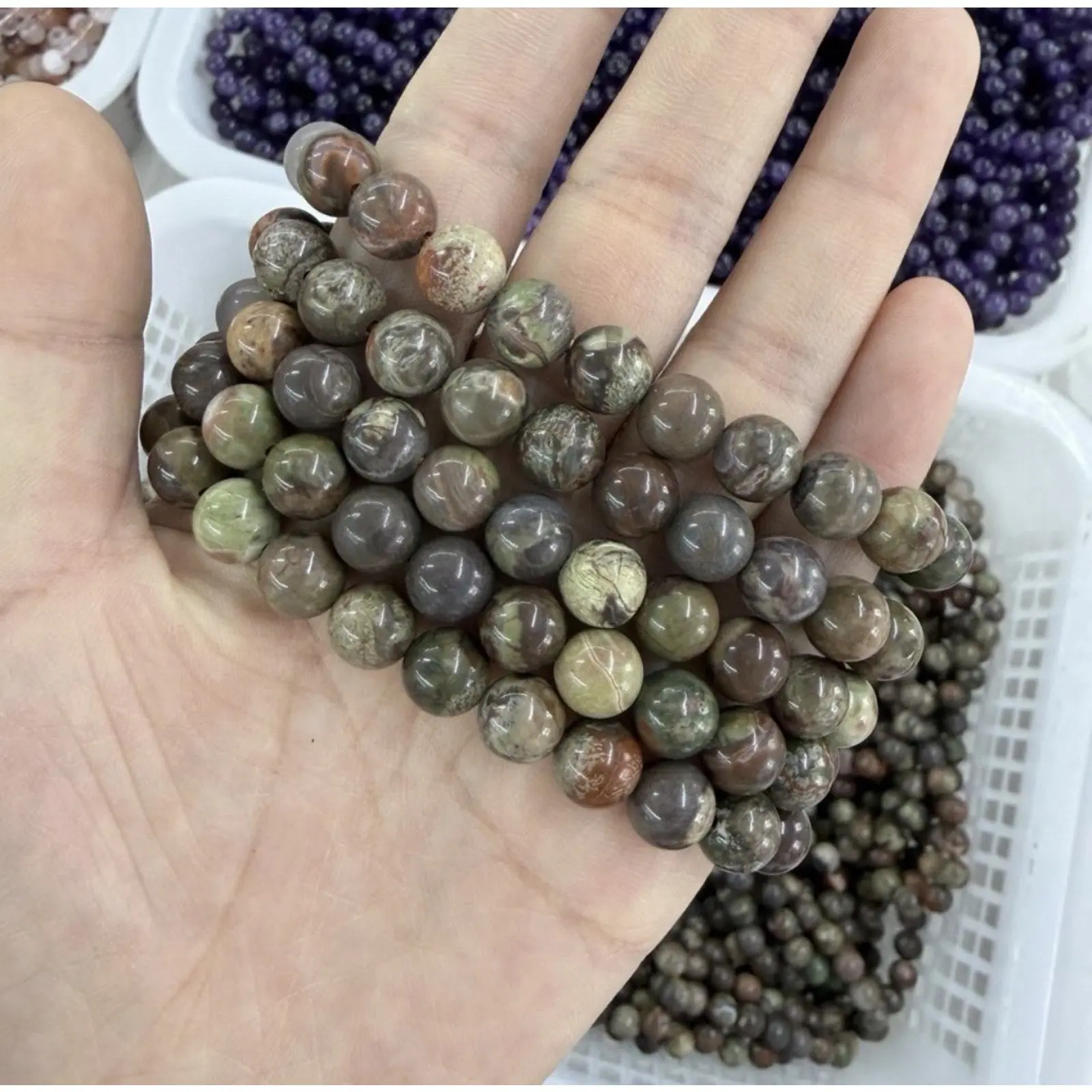 8MM Money Agate Bracelet