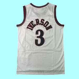 Allen Iverson stitched Basketball Jersey Men's Sleeveless White collect