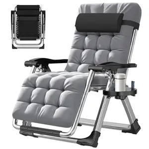 Zero Gravity Chair,Premium Outdoor Lawn Folding Lounge Chairs,Sturdy Adjustable Reclining Patio Chairs with Removable Cushion,Headrest & Tray Zero Gravity Chair, Reclining Camping Lounge Chair for Indoor, Reclining Patio Chairs with Cup Holder Trays and R