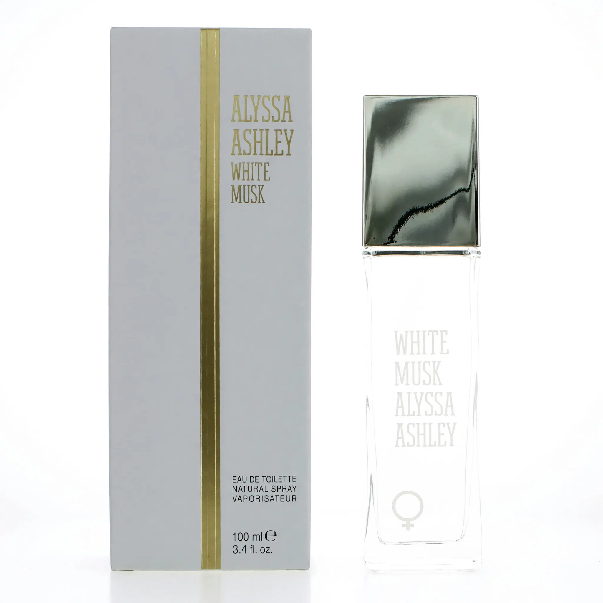 Alyssa Ashley White Musk Women's Liquid Perfume Spray - 3.4 fl oz (3 to 3.9 fl oz range) EDT, Floral Freshness, Fruity Floral, Rose, Jasmine Notes & Sensual Appeal