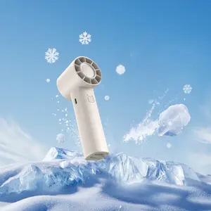 Mini Handheld Fan 500mAh Portable Rechargeable Small Fan with Lanyard, Lightweight Personal Cooling Fan for Travel Office Outdoor White