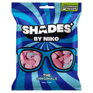 Shades by Niko Vegan Sweets 150g - The Originals - Plant-Based Gummy Candy, No Gelatin, Natural Fruit Flavours, Gluten-Free, Dairy-Free, The Originals 1 pack