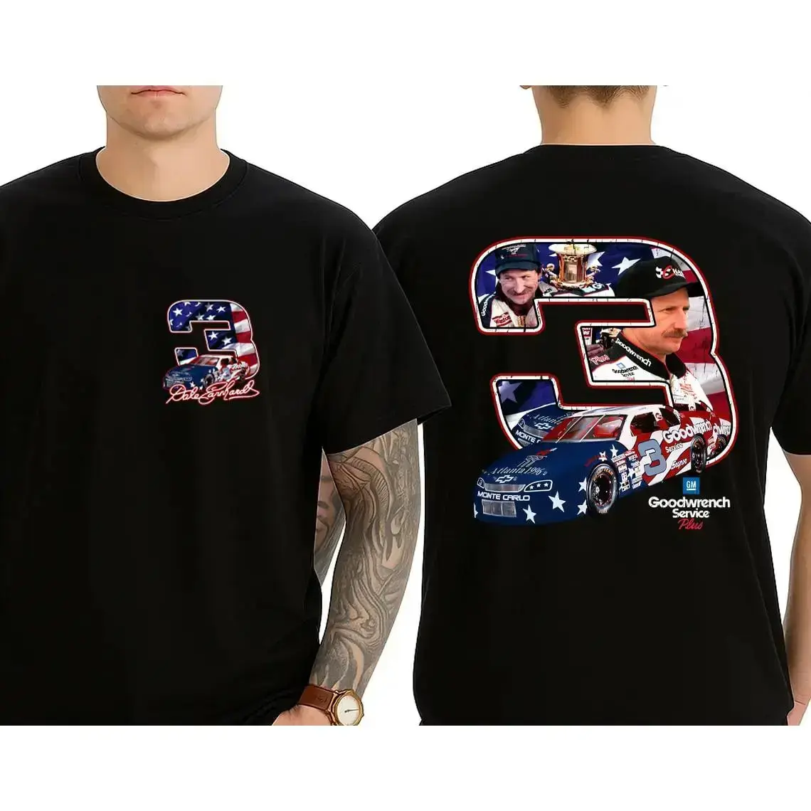 100% Cotton,D4le E4rnhardt 03 American Car T-shirt, Nascar Shirt