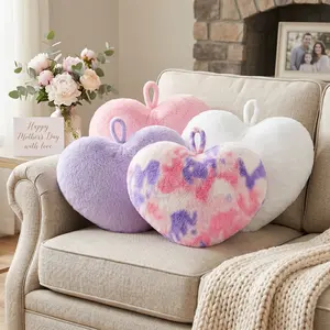 4PCS Heart Pillow Set, Mother's Day Gift Idea,Decorative Cushion for Mom, Soft Plush Decor, Best Mom Ever Gift, Heart Shaped Pillow Bundle, Gloveleya Home Decor, Gift for Grandmother.
