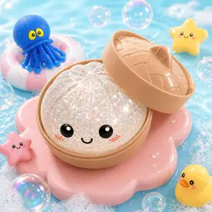Glitter Dumpling Squishy Stress Cute  Rainbow Toy Soft Ball In Steamed Bun Design Vibrant Silicone Fidget For Portable Anxiety Relief Creative Kawaii Gift