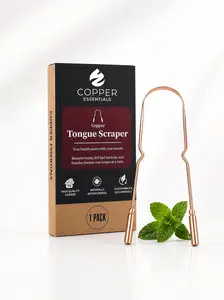 Tongue Scraper • 100% Copper (1 Pack) Premium Tongue Cleaner • Improve Oral Health • Ayurvedic Cleaning Tool | Premium Tongue Cleaner, Improve Oral Health, Ayurvedic Cleaning Tool