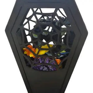 3D Printed Halloween Coffin with Colorful Fun Figures Inside - Spooky Decor for All Celebrations - Includes 3 Baby Dragons & 1 Long Dragon - Traditional Ornaments