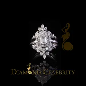 Silver wedding Ring- DiamondCelebritees 925 White Silver Solitaire Enhancer Guard Wrap Ring 2.00ct Moissanite Size 7