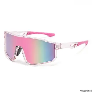 These one-piece cycling sunglasses are designed for both men and women, featuring UV400 protection, windproof construction, and colorful mirrored lenses. They are ideal for MTB, road bike riding, driving, and all kinds of outdoor activities.