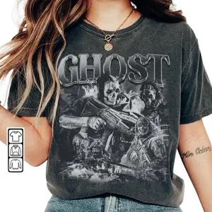 Vintage 90s Call of Duty Ghost Riley Shirt Retro Bootleg Tees with Y2K Game Tshirt Fashion Shortsleeve