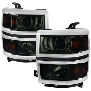 2014-2015 Chevrolet Silverado 1500 Projector Headlights (Glossy Black Housing/Smoked Lens/Chrome Trim) 2014-2015 Chevrolet Silverado 1500 Projector Headlights (Glossy Black Housing/Smoked Lens/Chrome Trim)