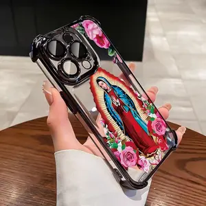 Creative Guadalupe Pattern Phone case for iPhone 17 Pro Max 16 Plus 15 14 13 12 Full Body Protection Shockproof Soft Silicone Cover 289