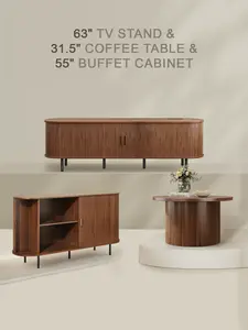 【Valentine's Day gift】onbrill Fluted Collection - TV Stand & Coffee Table & Buffet Cabinet for Livingroom; Bedroom Furniture,Christmas Gift