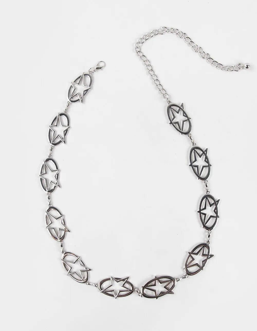 Y2K  Womens Star Chain Belt, Silver