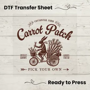 Carrot Patch DTF Transfer – Easter Bunny Farm Fresh Vintage Print
