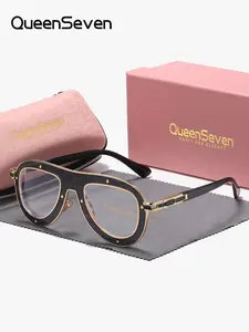 QueenSeven 1 Piece Unisex Exquisite Craftsmanship Full Frame Plano Glasses Suitable For All Face Shapes Frog Frame Plano Glasses