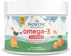 Nordic Naturals Nordic Omega-3 Gummies, Tangerine - 60 Gummies - 82 mg Total Omega-3s with EPA & DHA - Non-GMO - 30 Servings