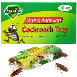 Roach Traps, Roach Traps Indoor Sticky with Cockroach Bait, Cockroach Glue Trap Long Lasting and Non Toxic, Children and Pet Friendly, for Home, Kitchen, Bathroom, Storage Room
