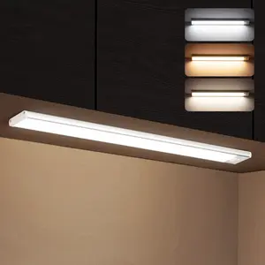2 Pack Under Cabinet Lighting Wireless,LED Motion Sensor Light,3 Color Dimmable Closet Lights Battery Operated,Rechargeable Magnetic Light,Kitchen,Stairs