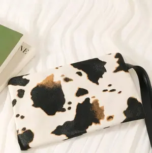 Women's Cow Print Wallet with Multiple Card Slots - Perfect for Travel