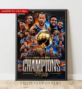 Knicks Champions 2026 Artwork Poster | New York Basketball Trophy Poste Print Unframed