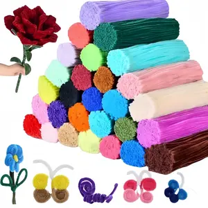 Colorful Chenille Stems, 100pcs /200pcs Multi-colored Chenille Stems for Craft Supplies & Materials, Fuzzy Pipe Cleaners Bulk for DIY Arts Projects