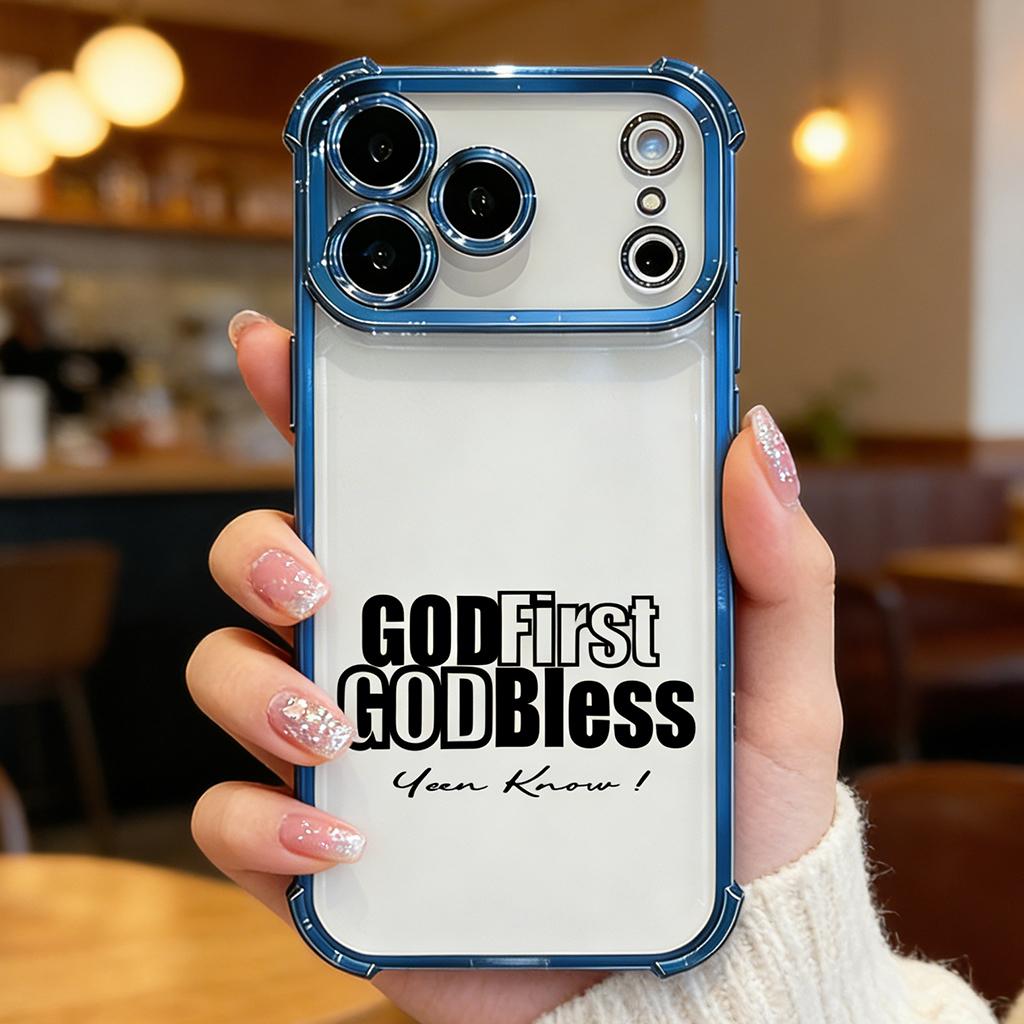 God First God Bless iPhone Case for iPhone 11 12 13 14 15 16 17 Pro Max Plus Air Minimalist Christian Cover DDSJ-260407020