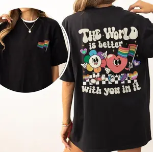 The World Is Better With You In It Shirt, LGBT Pride Month T-Shirt, LGBT Mental Health Tee, Gay Shirt, Lesbian Shirt, Pride Month Parade Outfits