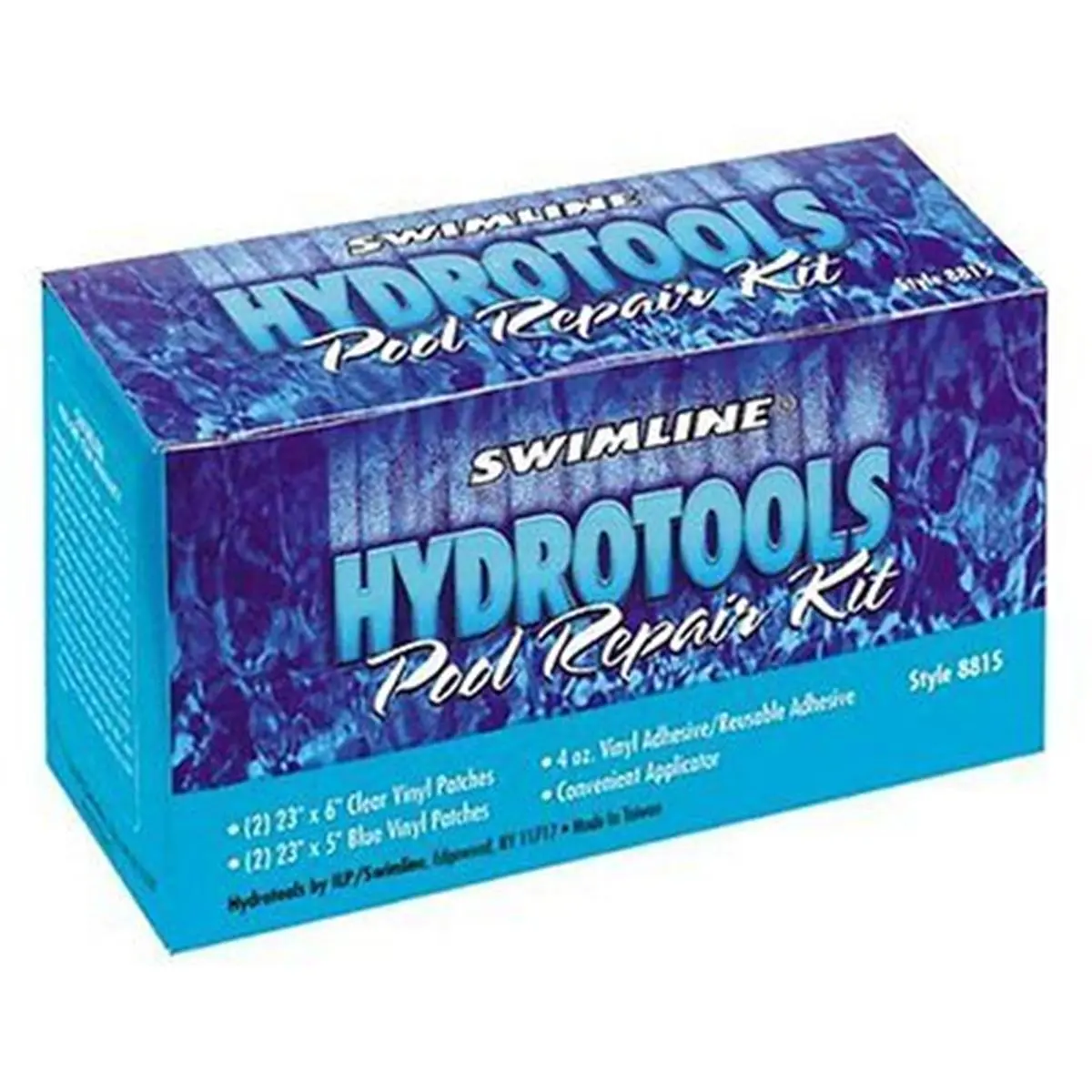 Swimline 8815 Vinyl Swimming Pool Repair Kit - 4 oz Adhesive, 2 23x5 Inches Patches, Waterproof, All-Seasons Use for Swimming Pools, Repairs Under Water