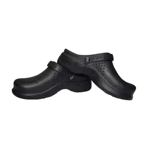 Natural Uniforms Ultralite Women's Clogs with Strap (Size 9, Black)