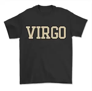 Virgo Zodiac T-Shirt Minimalist Virgo Text Graphic Tee Simple Astrology Shirt for Women Men Casual Streetwear Unisex Cotton Shirt