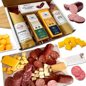 Food Items, Meat and Cheese Gift Basket Bundle – Salami, Summer Sausage Charcuterie Board Food Gifts for Men Father's Day, Mother's Day, Easter, House Warming, Care Package, Thanksgiving and Christmas Gifts
