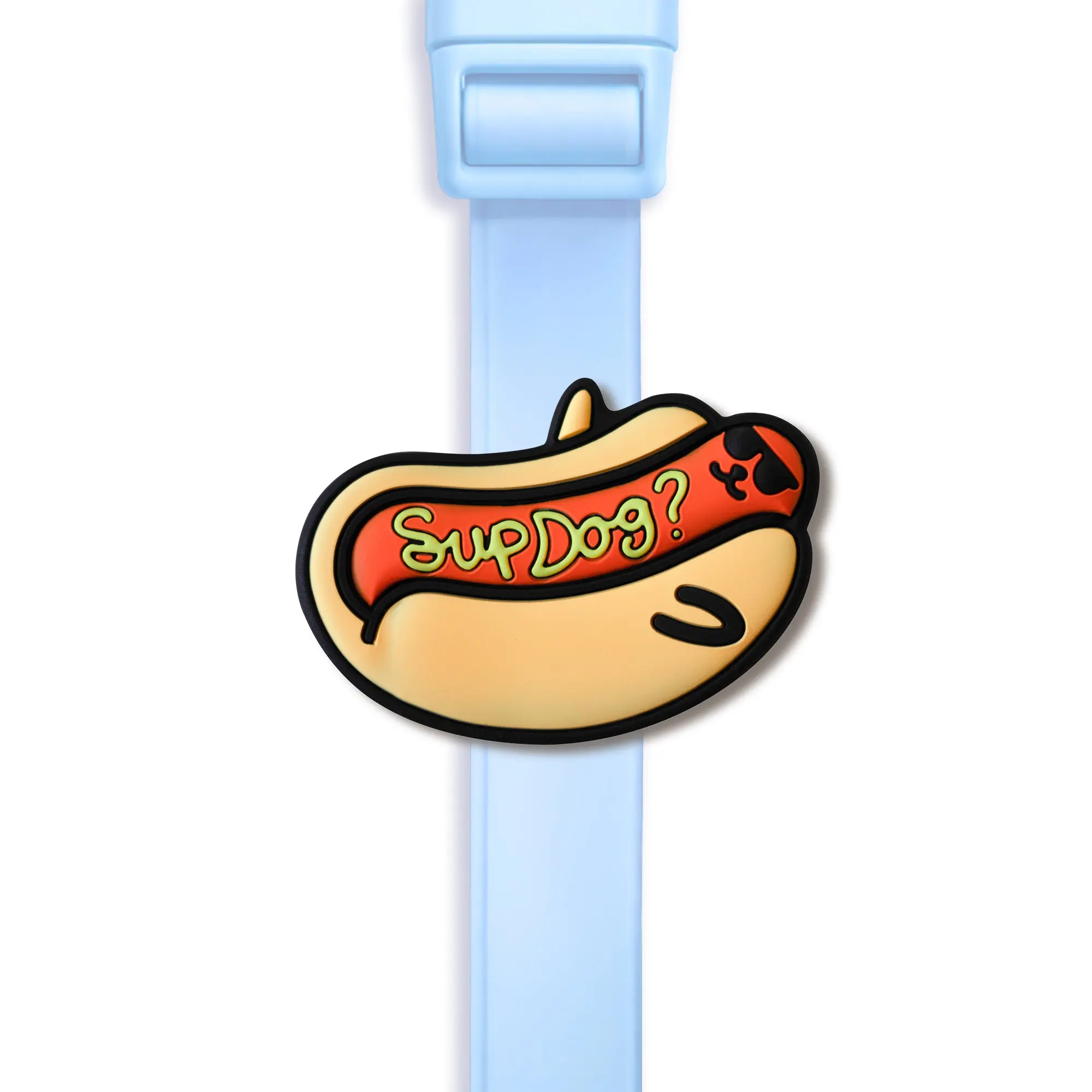 Sup Dog Jiby Hotdog Charm Accessory for Dog Collar, Harness, Leash, Backpack strap