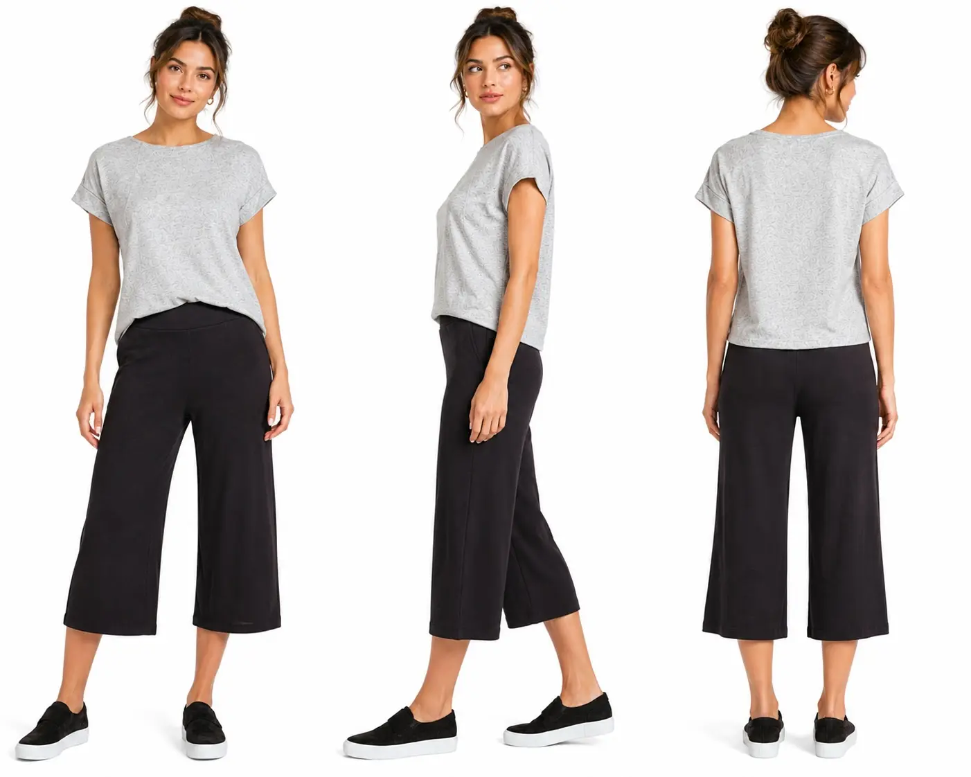 Women Gaucho Pants Handmade Wide Leg Crop Pants Wide Leg Stretch Yoga Pants Casual Pants Cropped Trouser Breathable Fabric cargo airport outfit