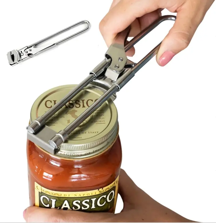 Adjustable Stainless Steel Can Opener, Master Opener Jar Opener, Water Bottle Opener, Lid off Jar Grip Opener,（ Anti-slip model) Kitchen Utensils