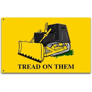 Tread On Them Flag Killdozer Flag 3x5 Ft Funny Man Cave Wall Banner for Room Teen Girls Indoor Outdoor Party Bedroom and College Dorm Wall Decor Tapestry Gifts