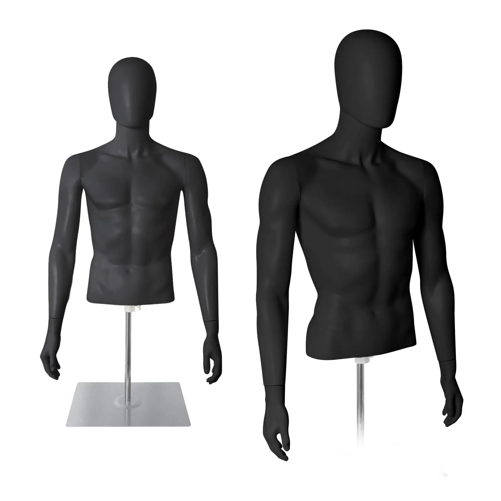 Women's Half-Body PP Mannequin with Adjustable Metal Stand, Detachable Arms, 360° Rotatable Head for Home-Based Small Businesses & TikTok Fashion Content Creation