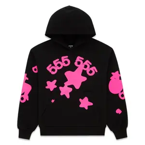 Sp5der Beluga Angel Number Hoodie Black