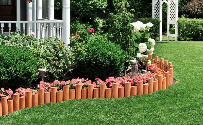 Yaheetech Garden Wooden Short Fence, 2/6pcs Outdoor Landscape Edging Flexible Decorative Border for Yard Patio Pathway Lawns Courtyard Maintenance