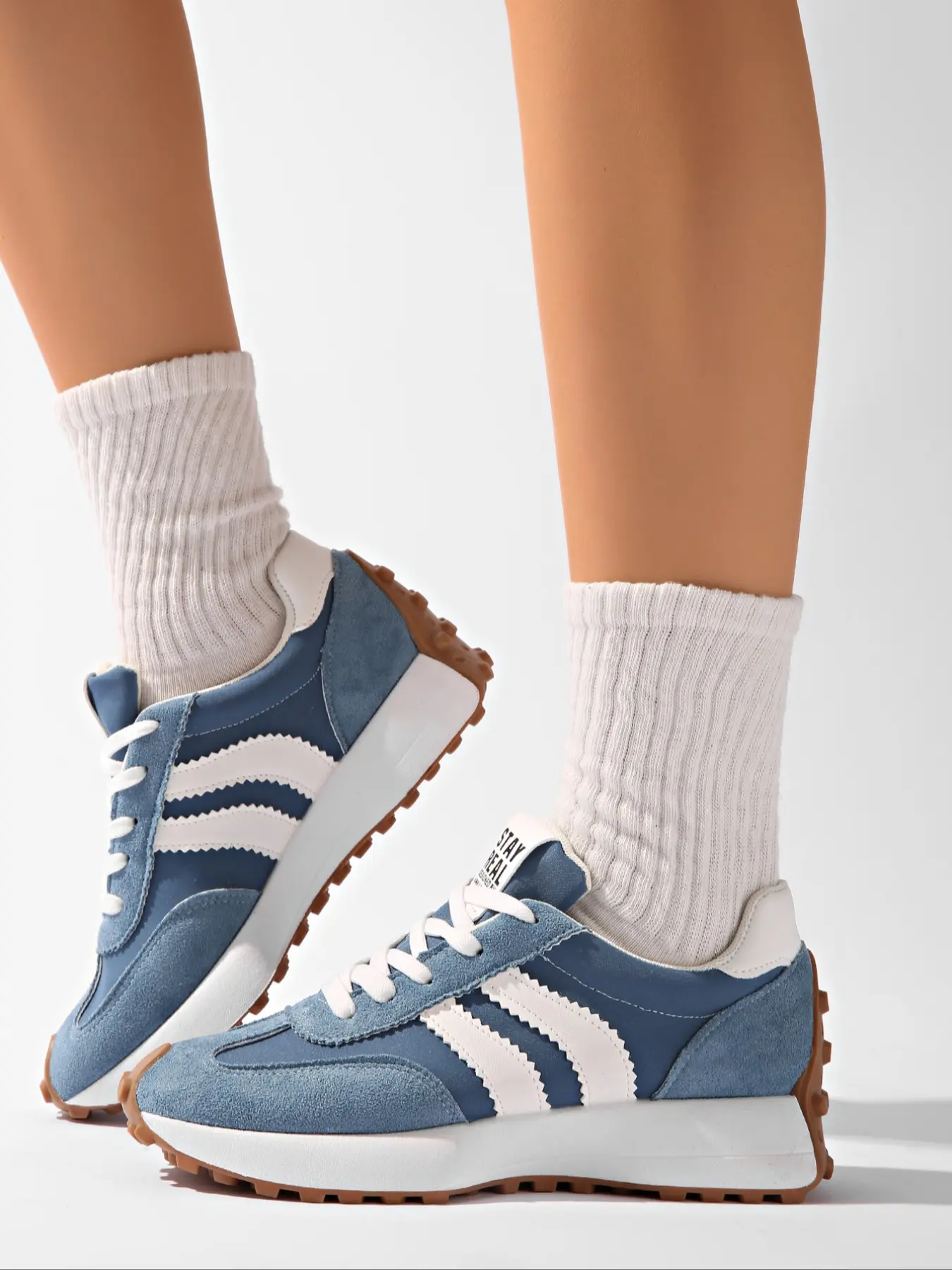 Women's Casual Patchwork Lace-Up Shoes, Sneakers, Everyday Casual Sneakers, Comfortable Rubber Sole Design, All-Season Wear, Perfect for Daily Use & Stylish Walking Shoes, Super Lightweight Sneakers