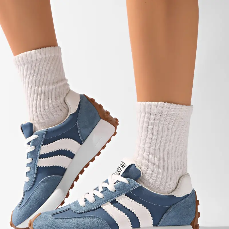 Women's Casual Patchwork Lace-Up Shoes, Sneakers, Everyday Casual Sneakers, Comfortable Rubber Sole Design, All-Season Wear, Perfect for Daily Use & Stylish Walking Shoes, Super Lightweight Sneakers