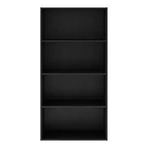 24/7 Shop At Home aModular Modern 4-Tier Cube Storage Organizer Shelves, Stackable Wood Bookcase Fits Cubby Bins for Organization, Dorm Teen Room Decor, Home Office