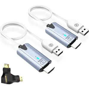 2025 Upgraded Wireless HDMI Transmitter and Receiver, 165FT/50M 4K Decode 1080P Output, Plug & Play Portable 2.4G/5G Wireless HDMI Extender Kit for Desktop,PC,TV Box, PS5/4 to TV/Monitor/Projector.