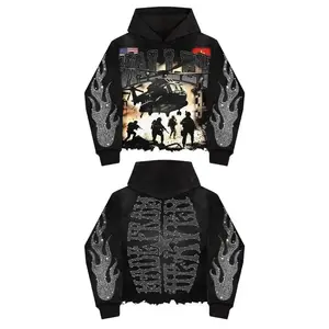 2025 new VALLEY full print hooded sweatshirt aesthetic couple hip-hop gothic streetwear hoodie