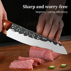 Multi-functional chef knife - forged stainless steel, 4.53-inch blade, 11.61-inch total length - lean meat knife, fish sashimi knife, professional butcher knife
