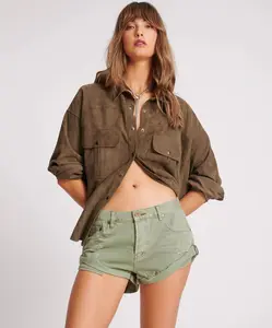 One Teaspoon Super  Khaki Bandit Low Waist Shorts