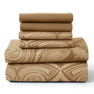 Lux Decor 6Pc Paisley Sheet Set – Soft Microfiber, Wrinkle-Free, Luxurious Printed Bed Sheets
