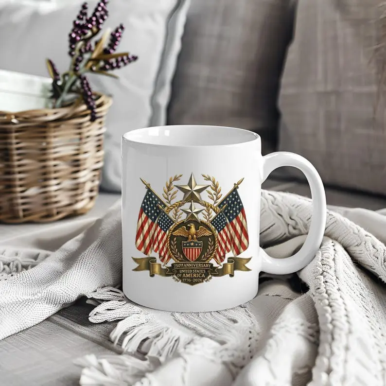 USA 250th Anniversary Mug, Military Veteran Gift, Patriotic Coffee Cup for Soldier Dad, 2026 America Celebration Keepsake, Veteran Dad Gift